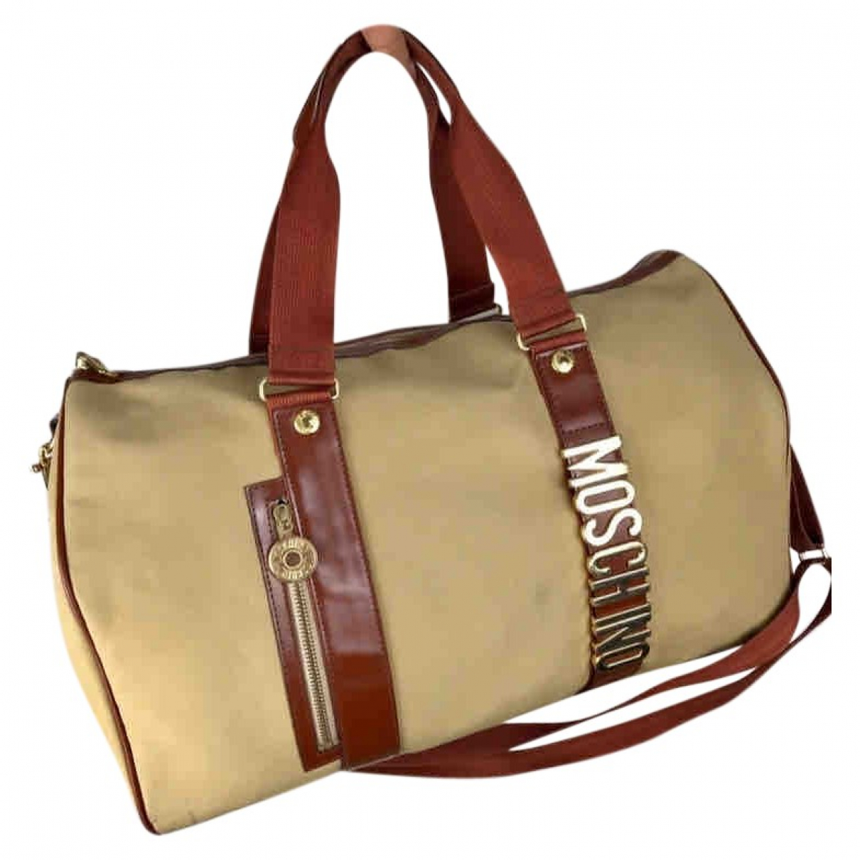 Cloth travel bag Moschino Brown in 
